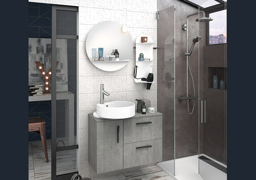 Meuble de salle de bain simple vasque série coup de coeur